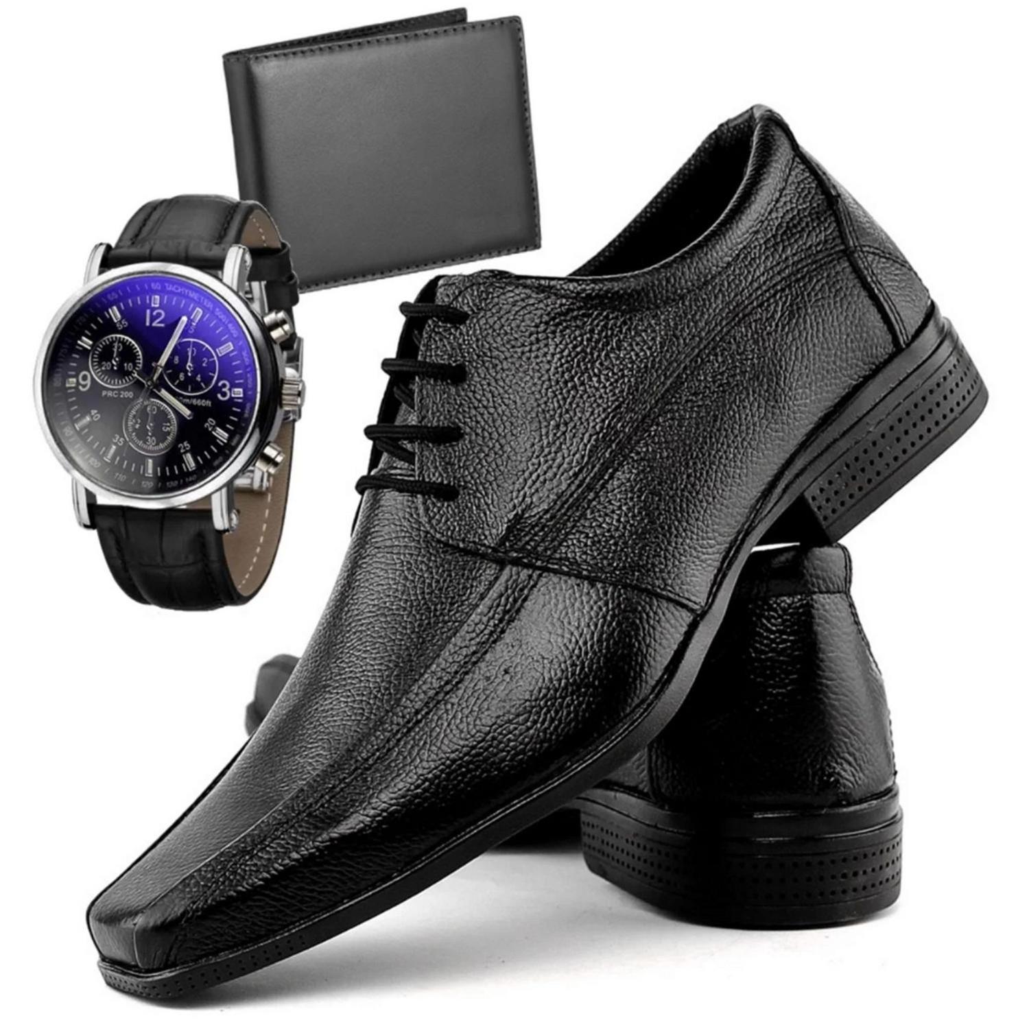 Sapato Masculino em Couro Azul Verniz com Prata Fashion Venezza Collection  Ref: 502 em Promoção | Ofertas na Americanas