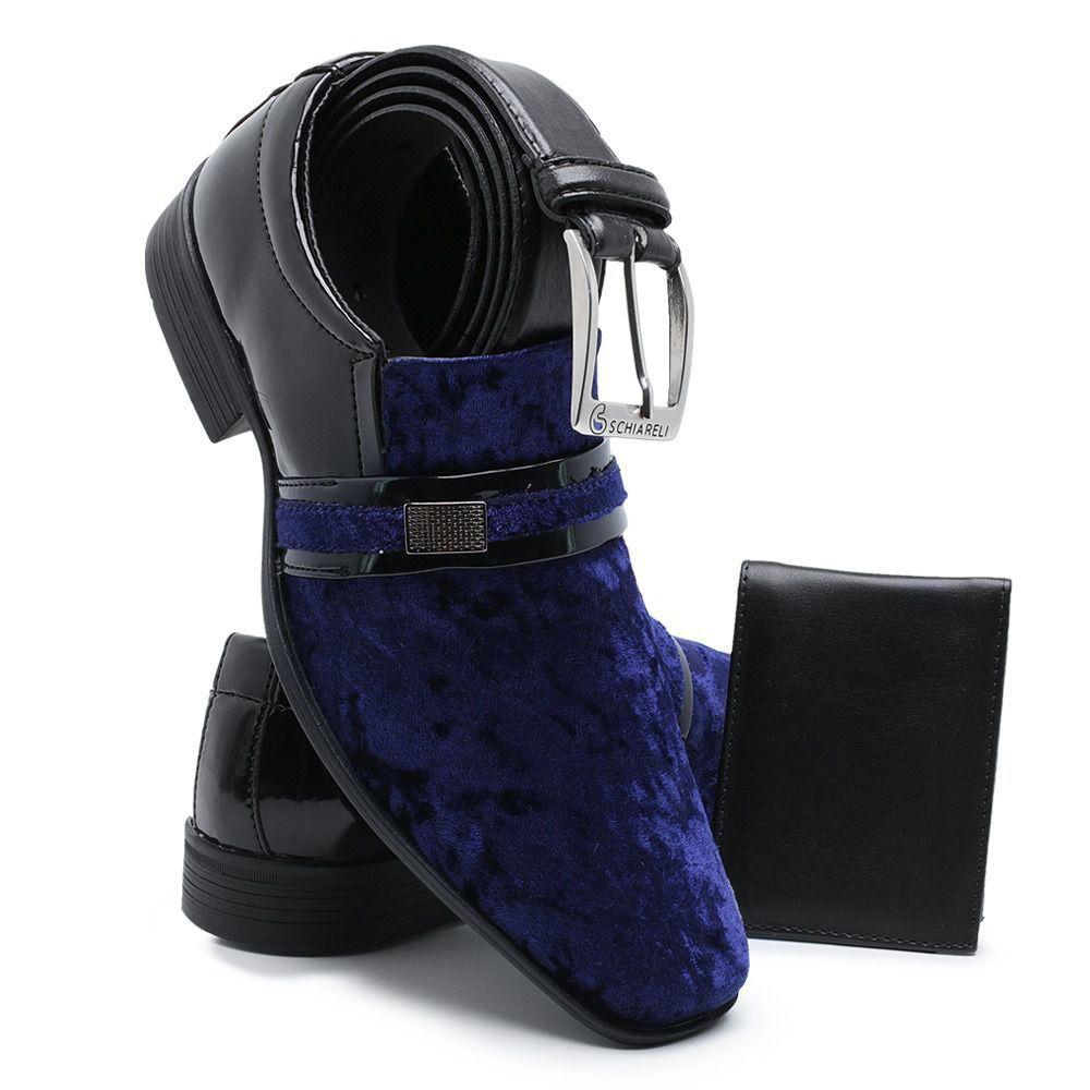 Sapato Veludo Azul Marinho 21