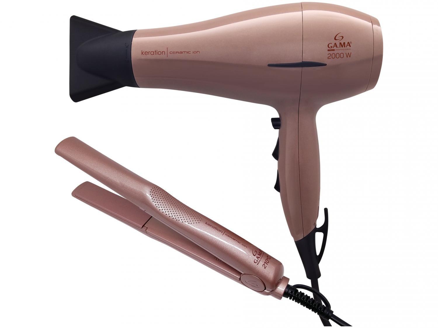 Kit Secador e Chapinha GAMA - Keration Ceramic Íon - Kit Aparelhos  Elétricos para Cabelo - Magazine Luiza