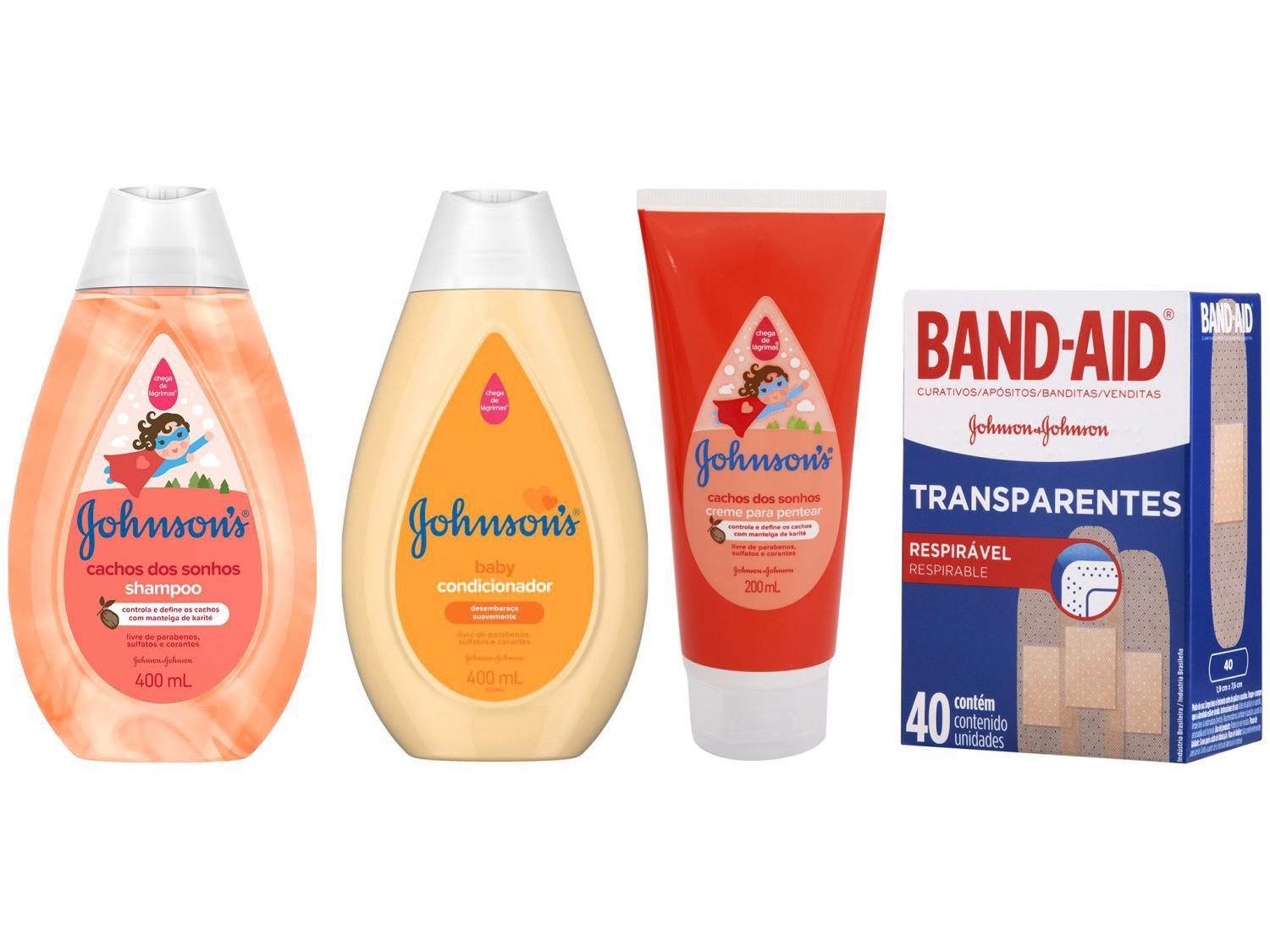 Kit Shampoo Condicionador E Creme De Pentear - Infantil Johnsons Baby + Curativo Band-Aid 40 Un. - Kit Shampoo E Condicionador Infantil - Magazine Luiza