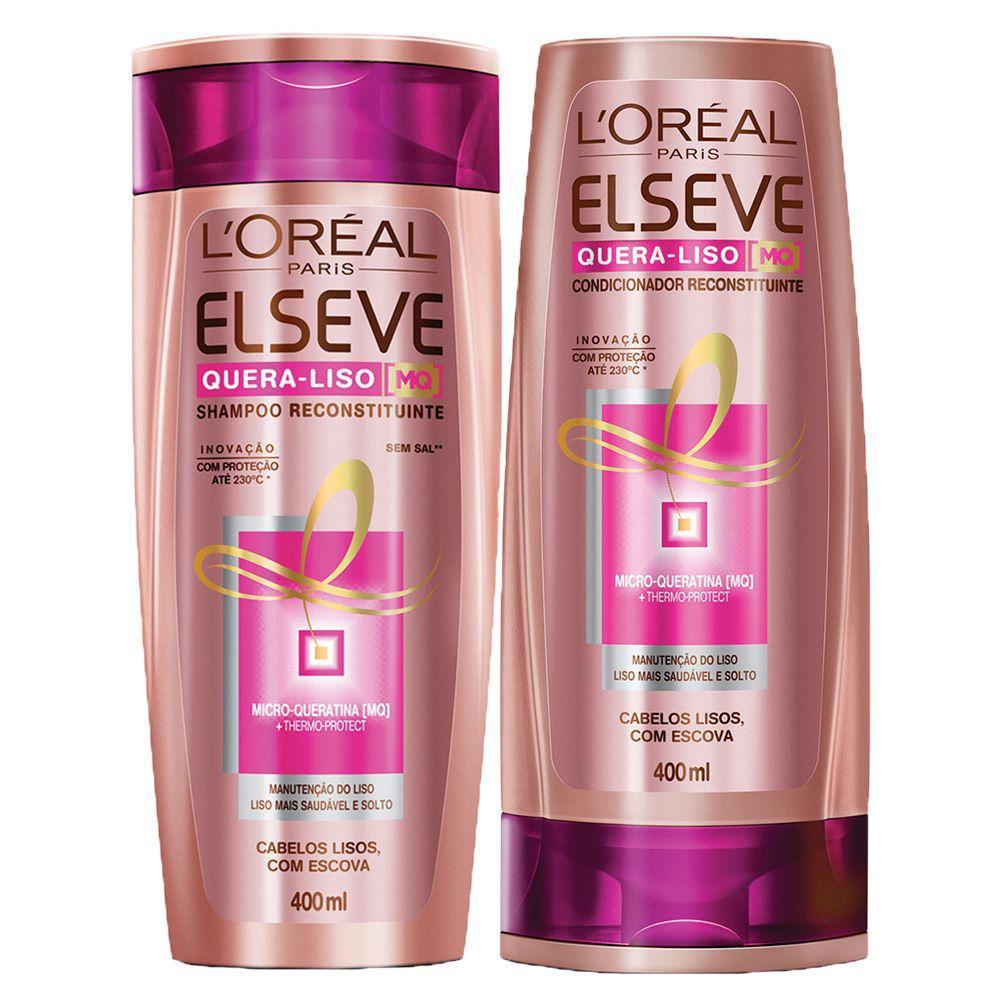 Kit Shampoo + Condicionador L'Oréal Paris Elseve Quera-Liso 230C - Kit