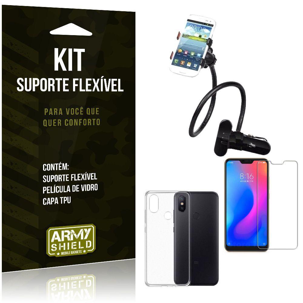 Kit Suporte Flexível Compatível Xiaomi Mi A2 Lite (Redmi 6 Pro) Suporte +  Película + Capa - Armyshield - Kit Capinha e Película para Celular -  Magazine Luiza