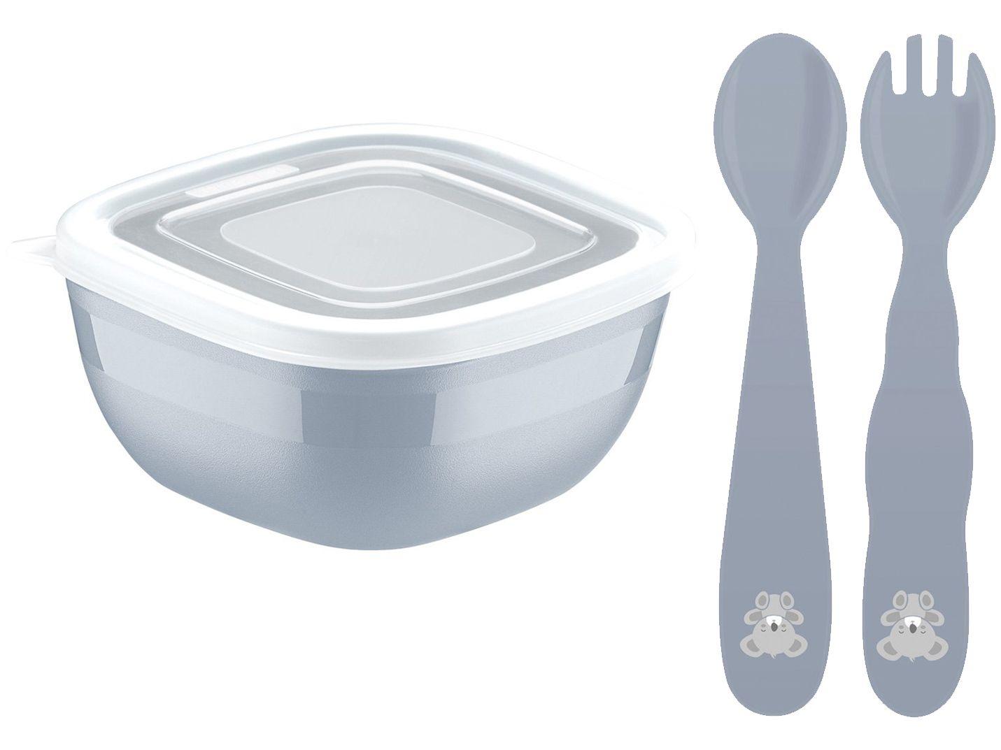 Kit Talher Infantil Tramontina Urso Le Petit Cinza 3 Peças