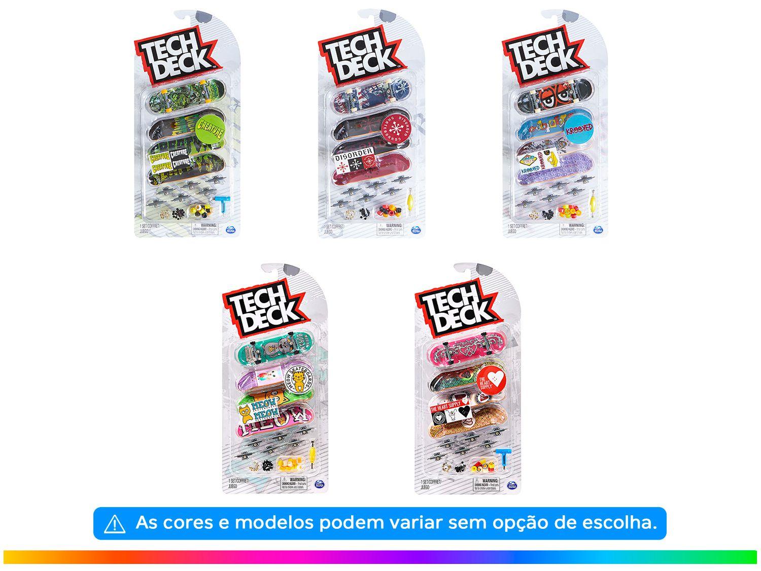 Kit Tech Deck Skate de Dedo com 4 Unidades - Sunny, Shopping