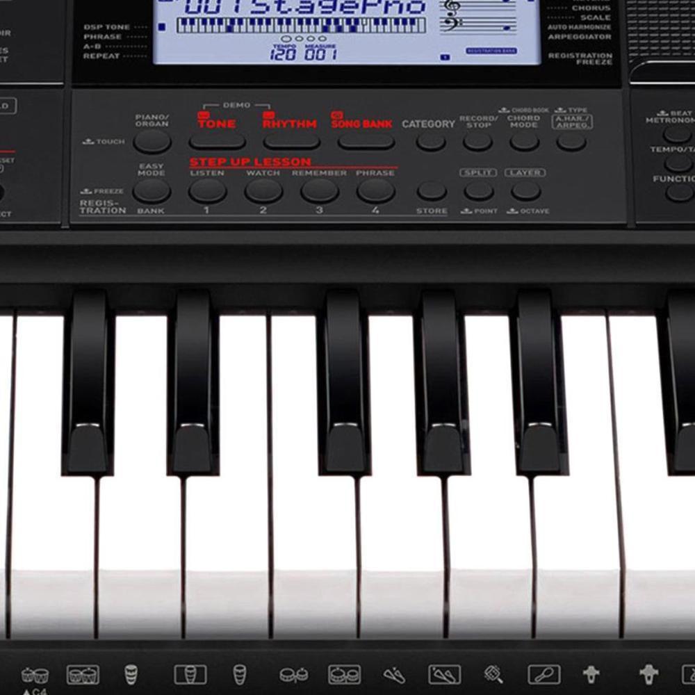 Kit Teclado Casio CTX800 61 Teclas Sensitivas com Fonte Capa Suporte e Pedal Sustain Teclado