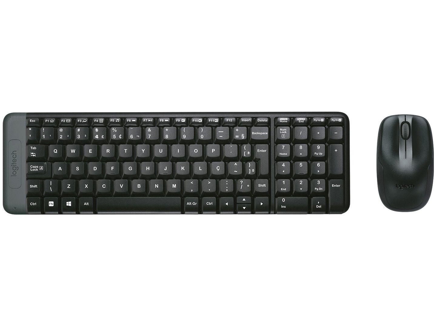Kit Teclado e Mouse Sem Fio Logitech MK220