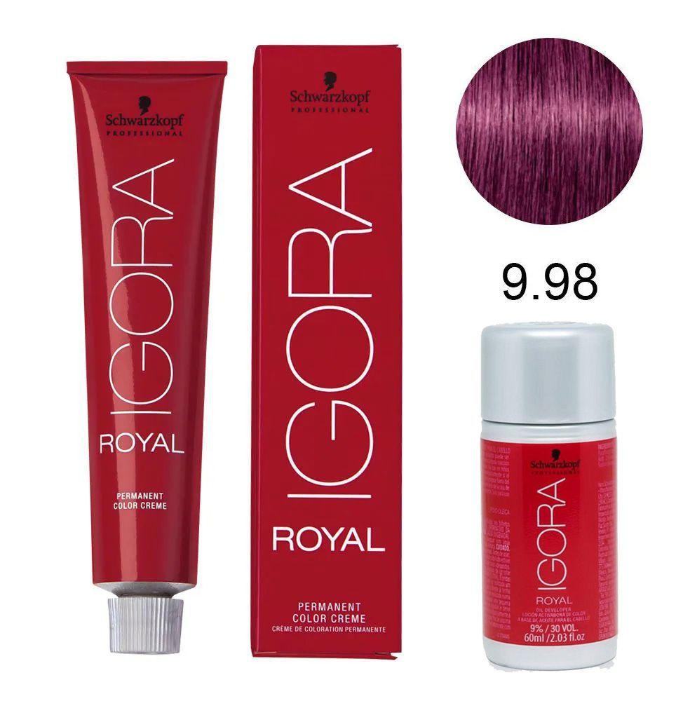 Kit Tintura Schwarzkopf Igora Royal 9 98 Louro Extra Claro Violeta Vermelho 60g Agua Oxigenada 9 30 Volumes 60ml Tinta De Cabelo Magazine Luiza