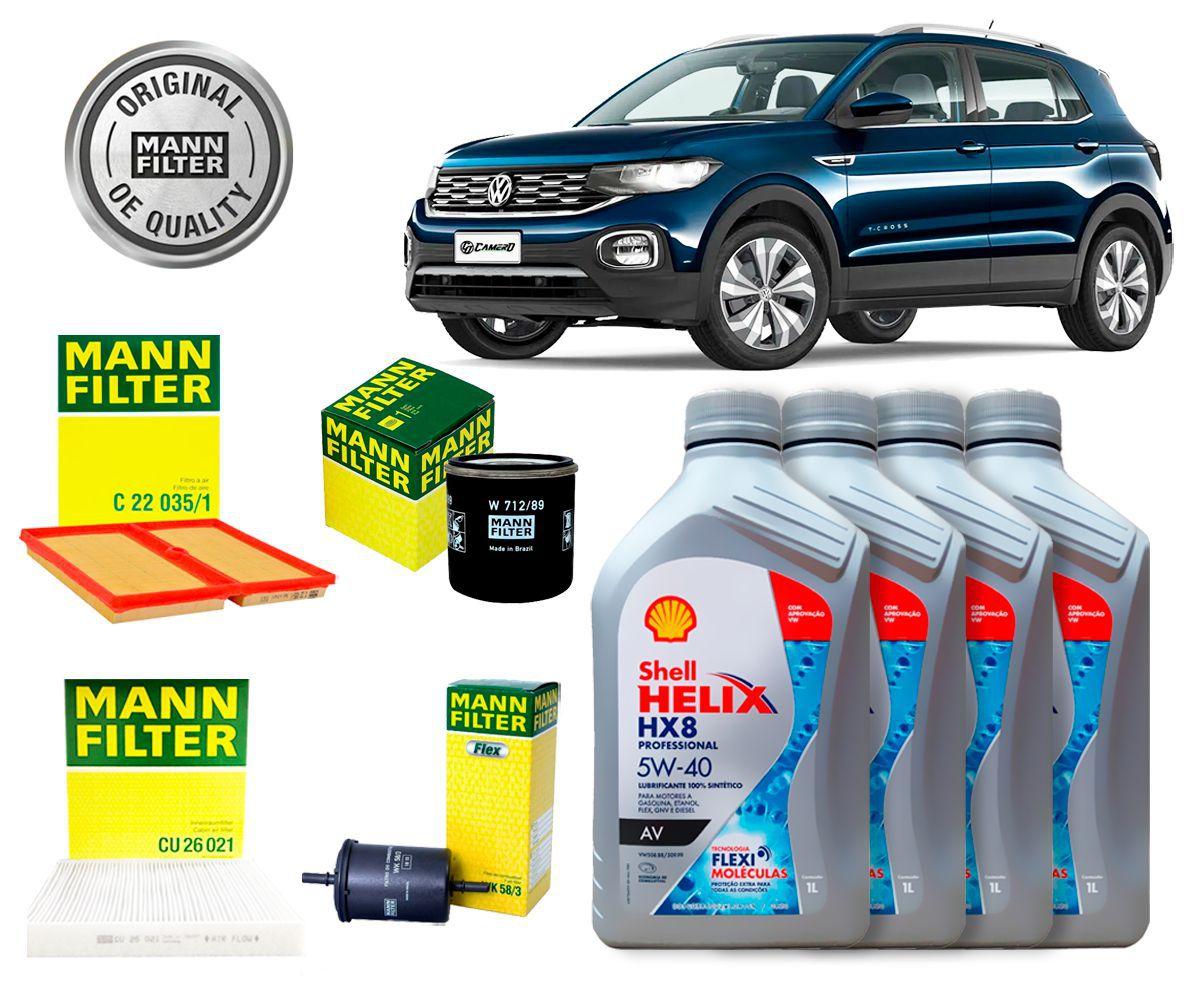 Kit Troca de Óleo 5w40 e Filtros Vw T-Cross 1.0 1.4 2020 2021 - MANN ...