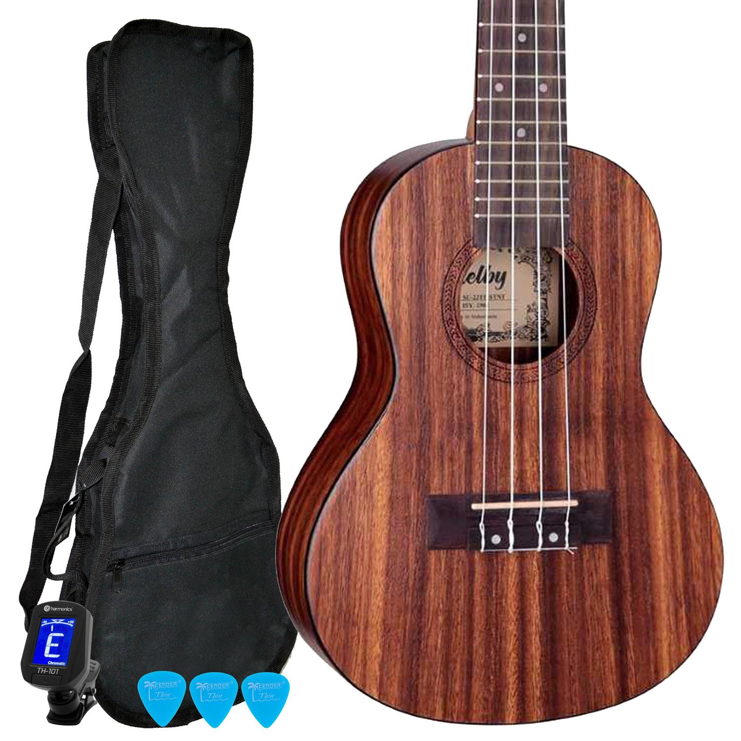 Kit Ukulele Concert Acústico SU23T STNT Teakwood Shelby Completo ...