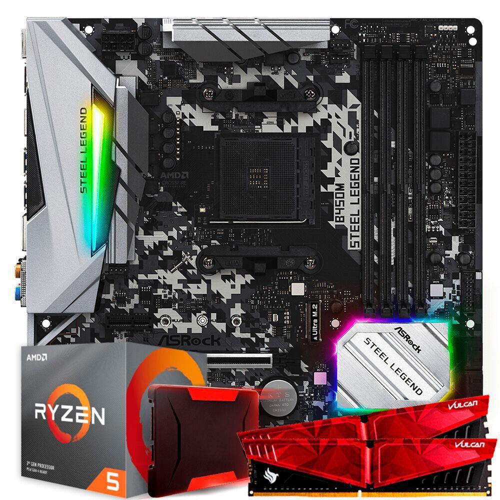 お買い得商店街 AMD Upgrade, Kit Ryzen + Legend Steel B450M ASRock + 3600X 5 CPU