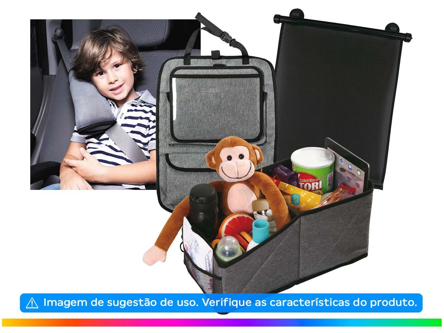 Kit Viagem Completa Mochila Organizador Almofada Cinto e Cortina de Carro