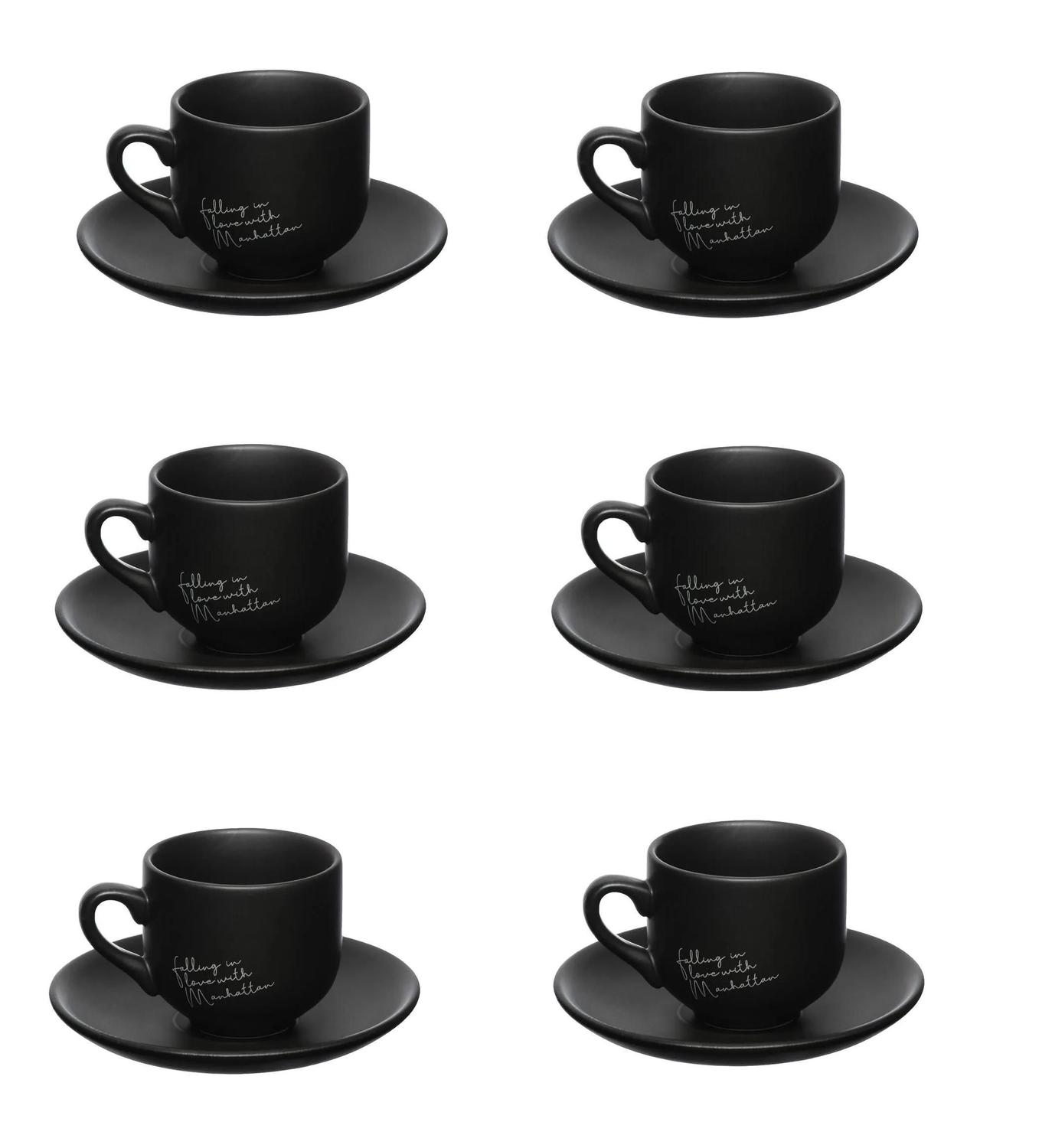 Kit Xícaras Café Cafezinho 90 ml e Açucareiro Preto Fosco Kit Xícaras Café Cafezinho 90 ml e Açucareiro Preto Fosco