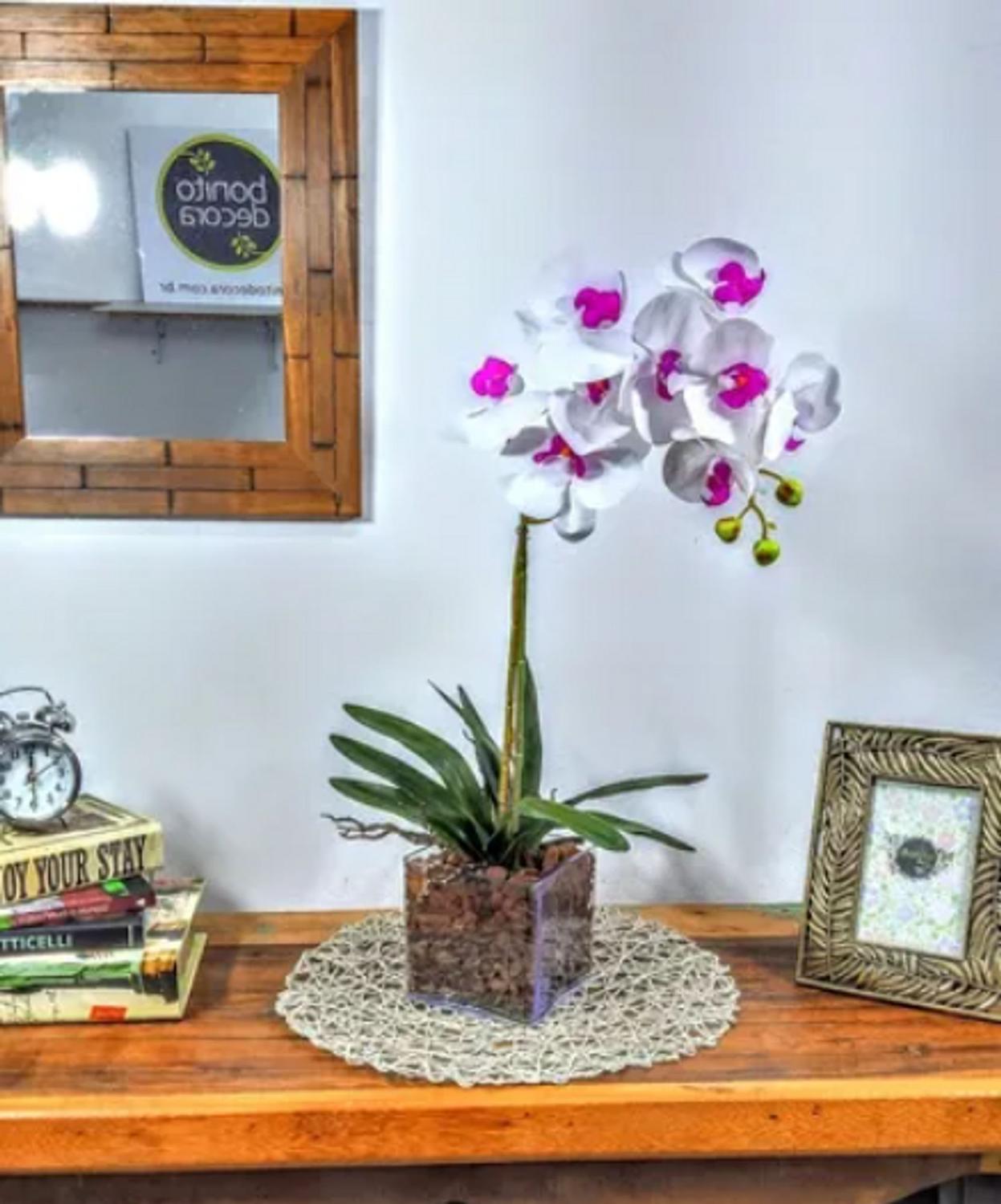 KUAD) Arranjo Orquídeas Brancas Grande Flores Vaso Decoracao Casa Vasos  Centro de Mesas - BONITO DECORA - Vasos para plantas - Magazine Luiza