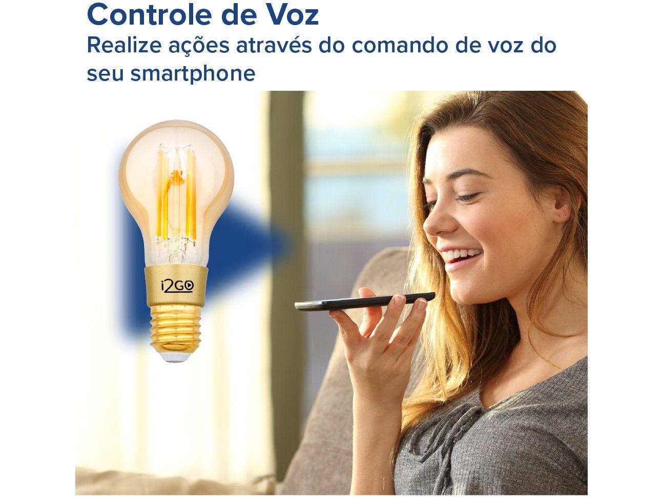 Lâmpada Inteligente i2GO E27 Amarela 7W – Home Smart WiFi Bulb compatível com Alexa