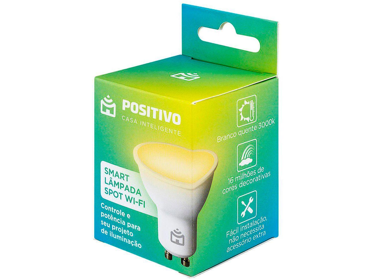 Lâmpada Inteligente Positivo Wi-Fi RGB GU10 4,5W