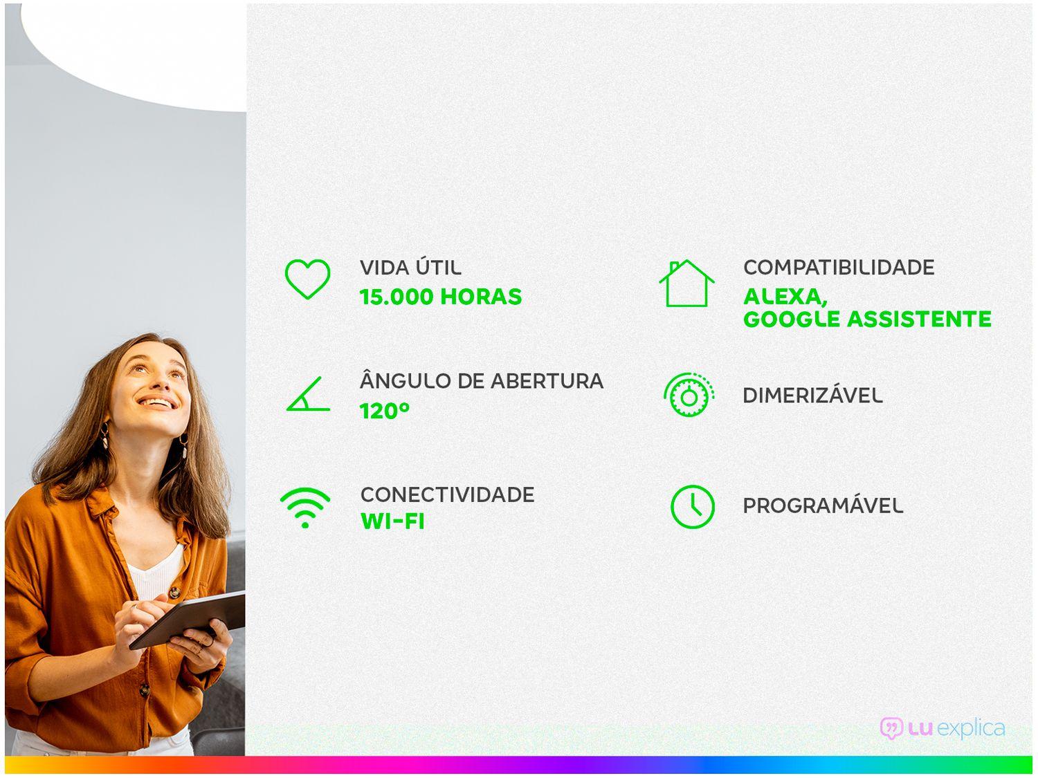 Lâmpada Inteligente Positivo Wi-Fi RGB GU10 4,5W