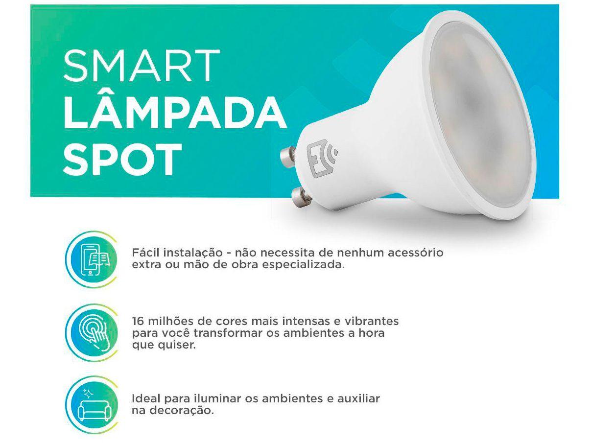 Lâmpada Inteligente Positivo Wi-Fi RGB GU10 4,5W
