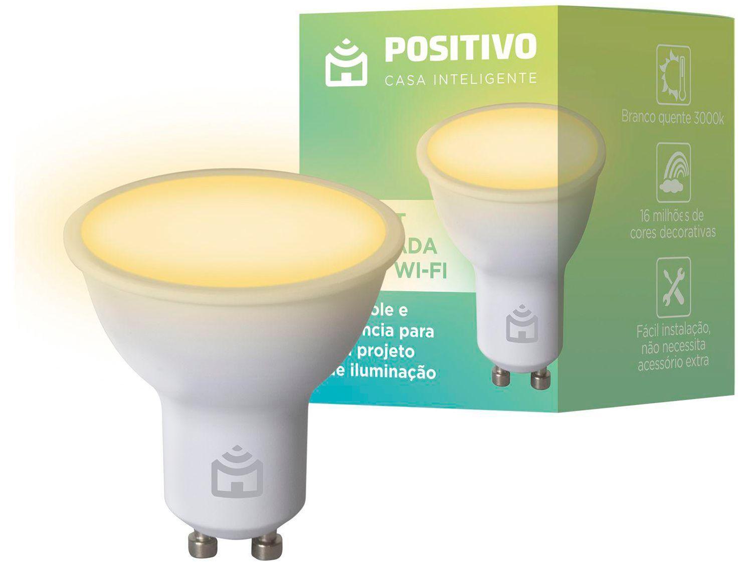 Lâmpada Inteligente Positivo Wi-Fi RGB GU10 4,5W