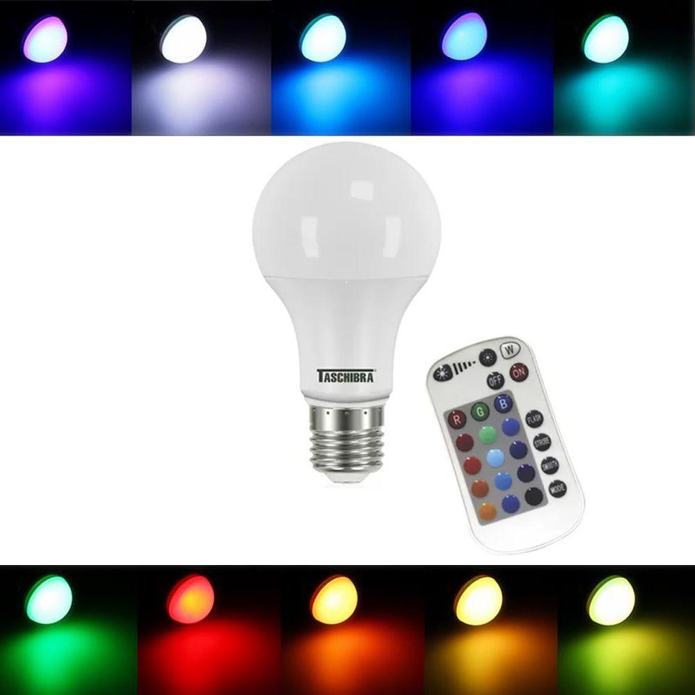 Lampada De Led Muda De Cores C Controle Remoto Sem Fio