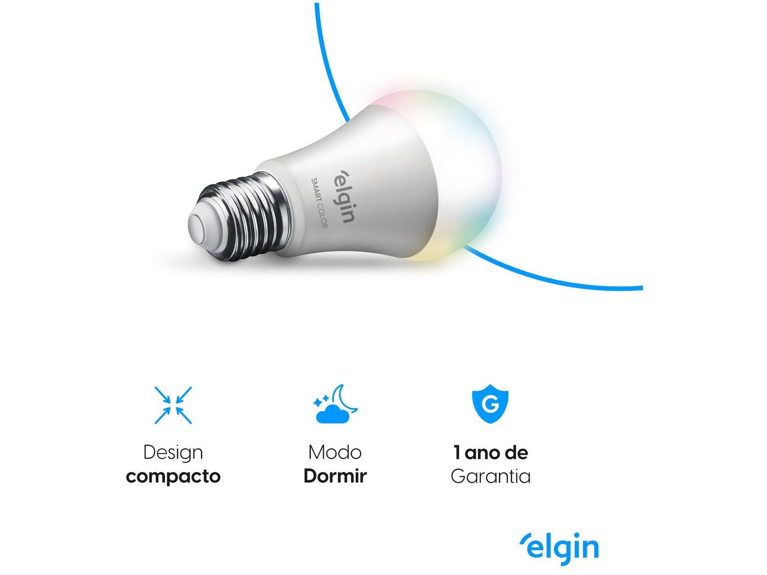 Lâmpada Smart Wi-Fi Elgin Smart Color Bulbo LED