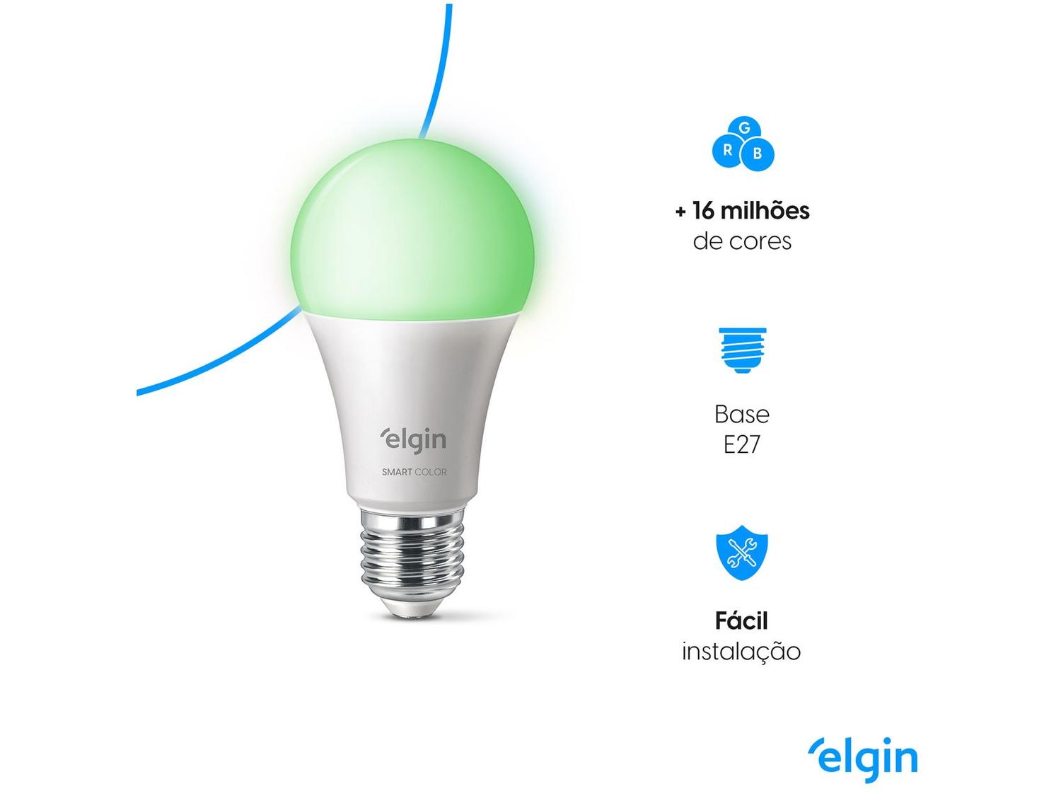 Lâmpada Smart Wi-Fi Elgin Smart Color Bulbo LED