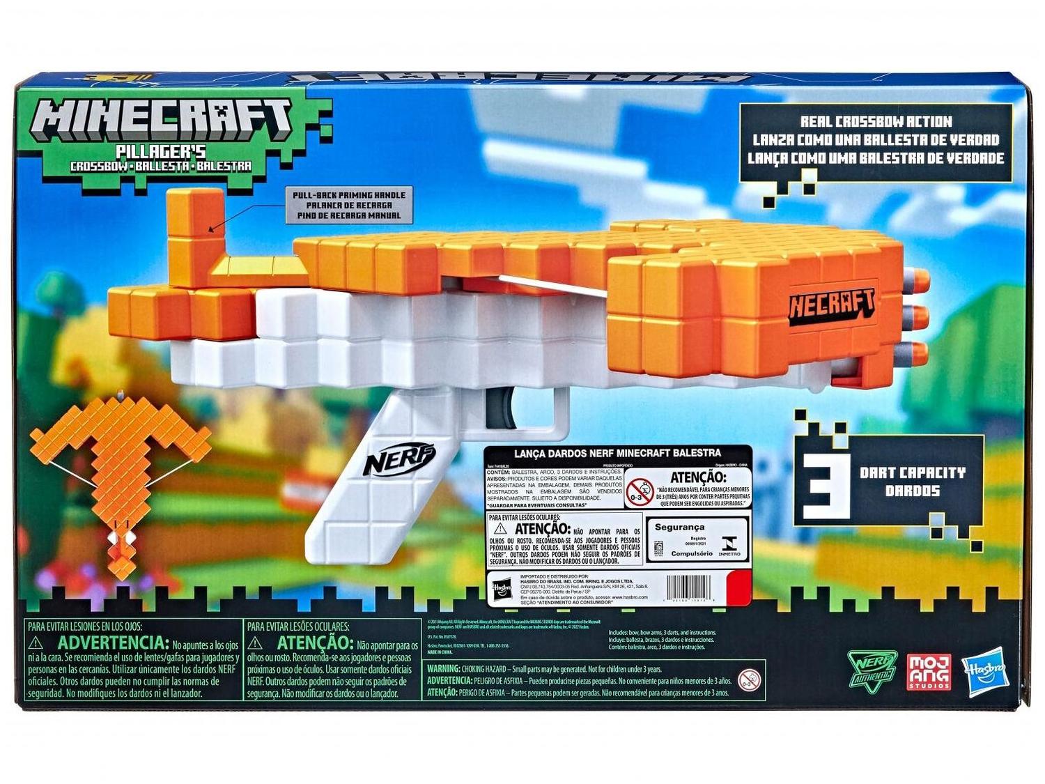 Lançador Nerf Minecraft Pillagers Crossbow