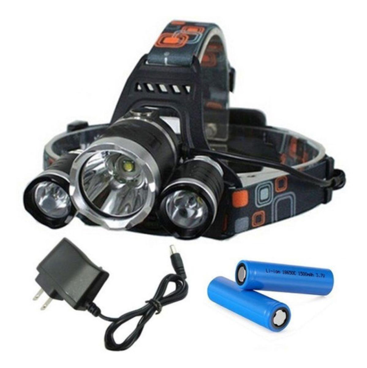 Lanterna De Cabeça Capacete Recarregável Profissional 3led Fort ...