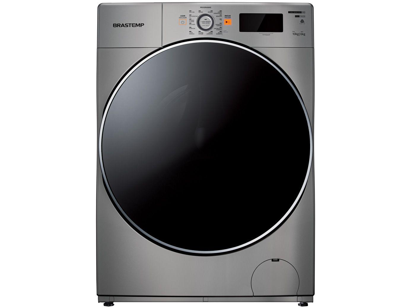 Lava e Seca Brastemp 10kg BNQ10AS Inverter - 14 Programas de Lavagem Prata