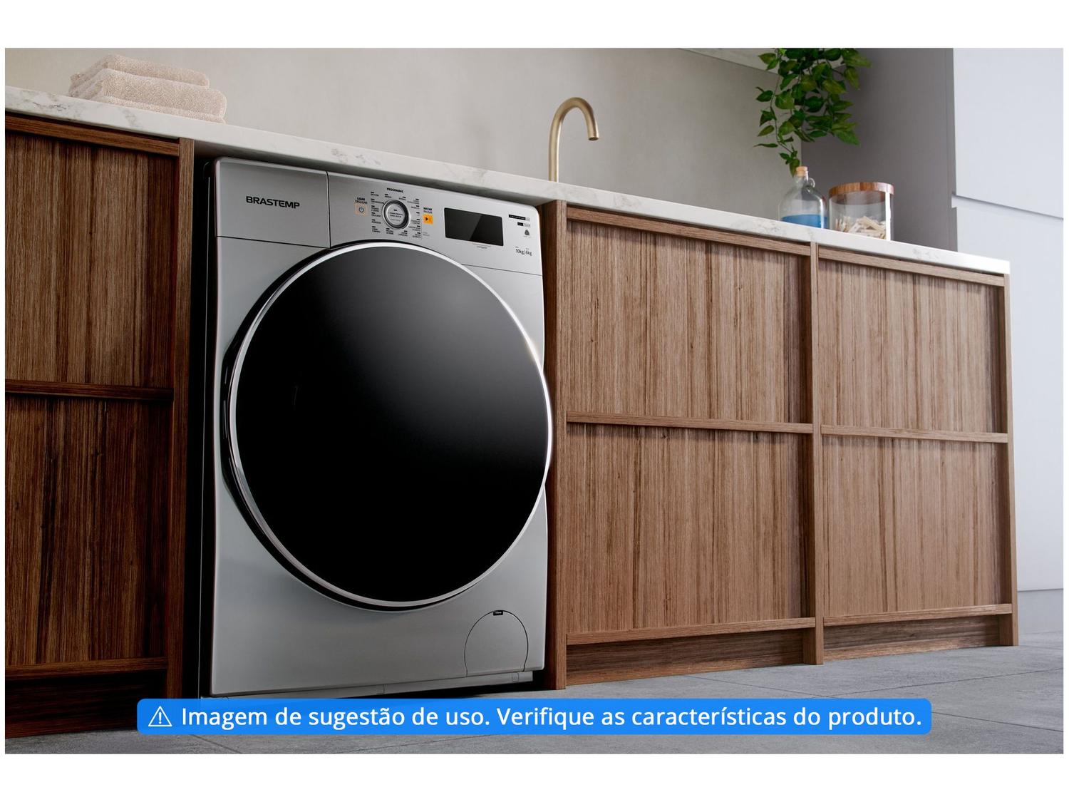 Lava e Seca Brastemp 10kg BNQ10AS Inverter - 14 Programas de Lavagem Prata