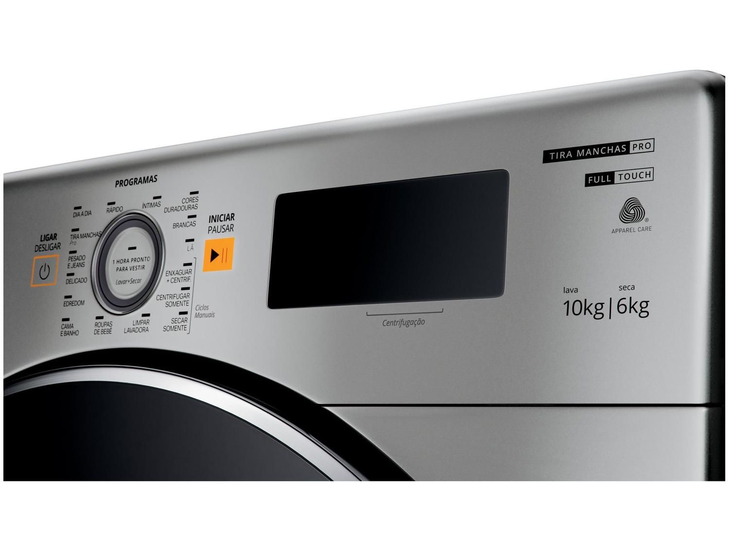 Lava e Seca Brastemp 10kg BNQ10AS Inverter - 14 Programas de Lavagem Prata