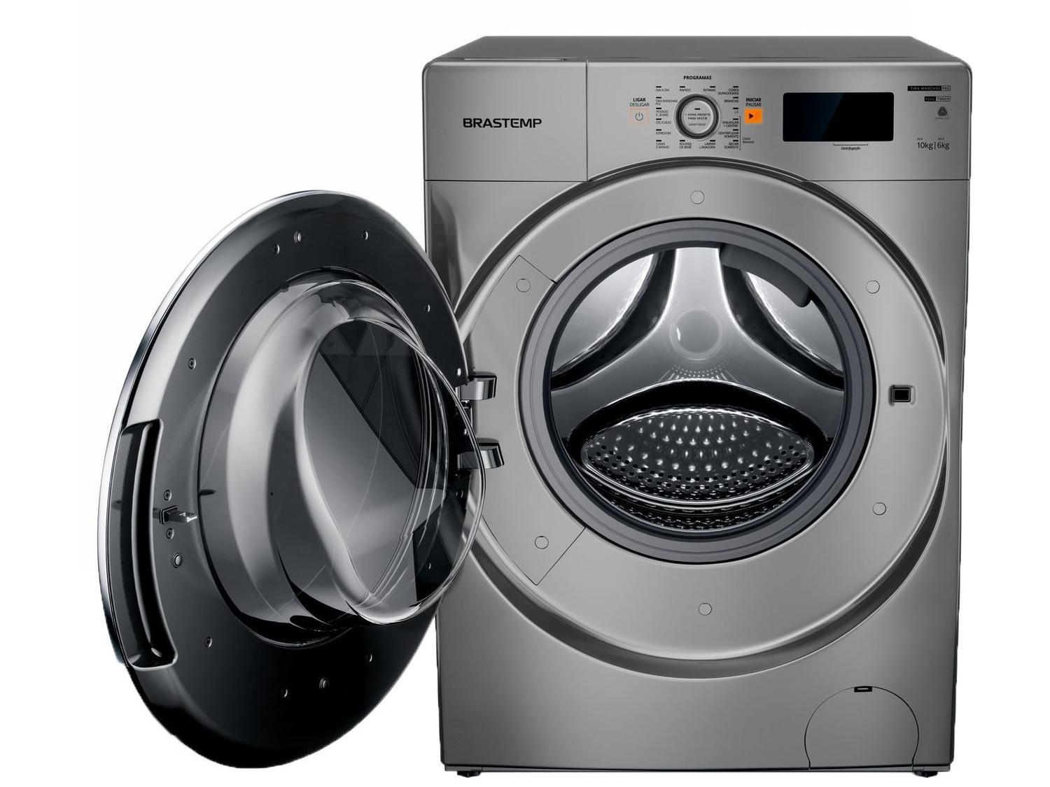 Lava e Seca Brastemp 10kg BNQ10AS Inverter - 14 Programas de Lavagem Prata