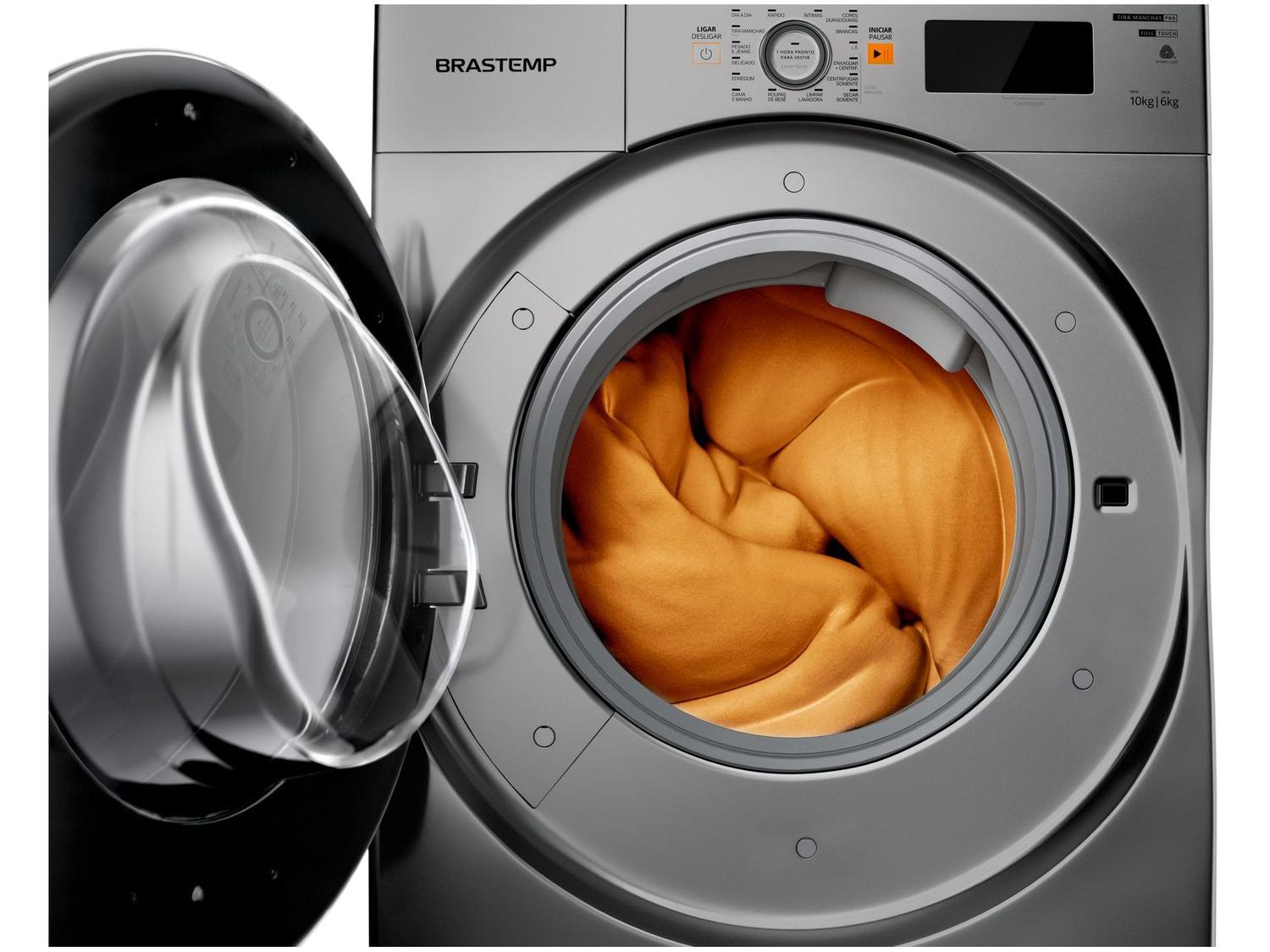 Lava e Seca Brastemp 10kg BNQ10AS Inverter - 14 Programas de Lavagem Prata