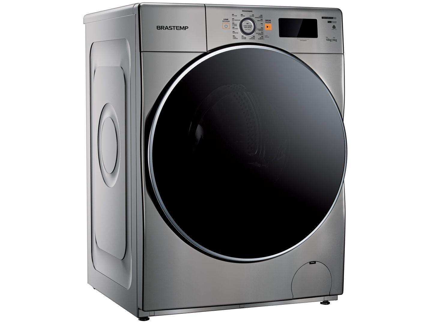 Lava e Seca Brastemp 10kg BNQ10AS Inverter - 14 Programas de Lavagem Prata