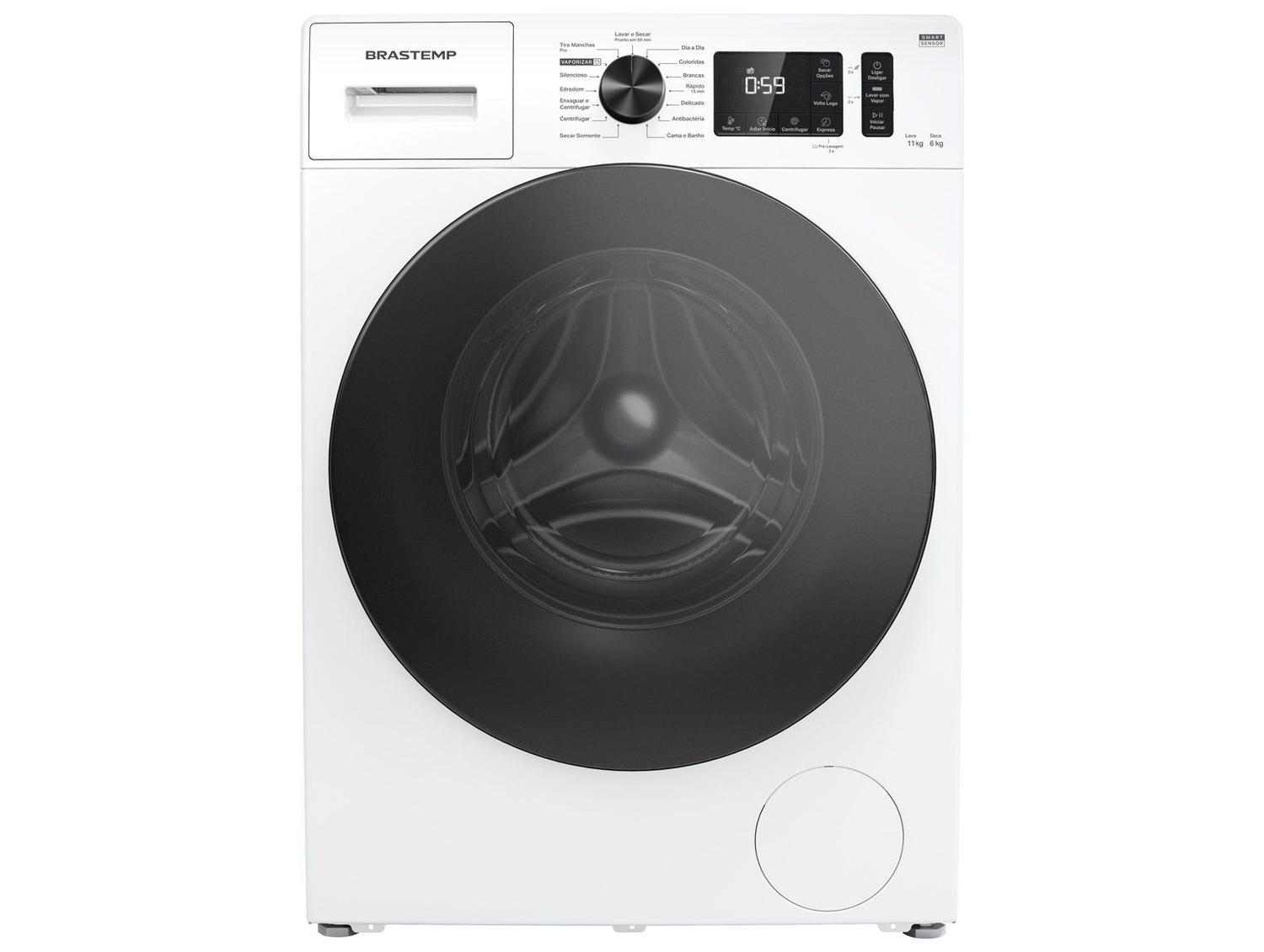 Lava e Seca Brastemp 11kg BNO11AB Inverter  Água Quente e Fria Branca