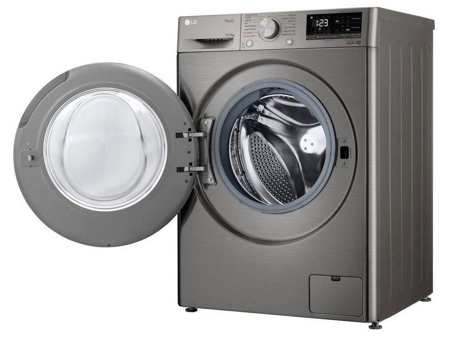 Lava e Seca LG 12kg Smart VC4 CV5012PC4 com Inteligência Artificial Água Quente e Fria Prata