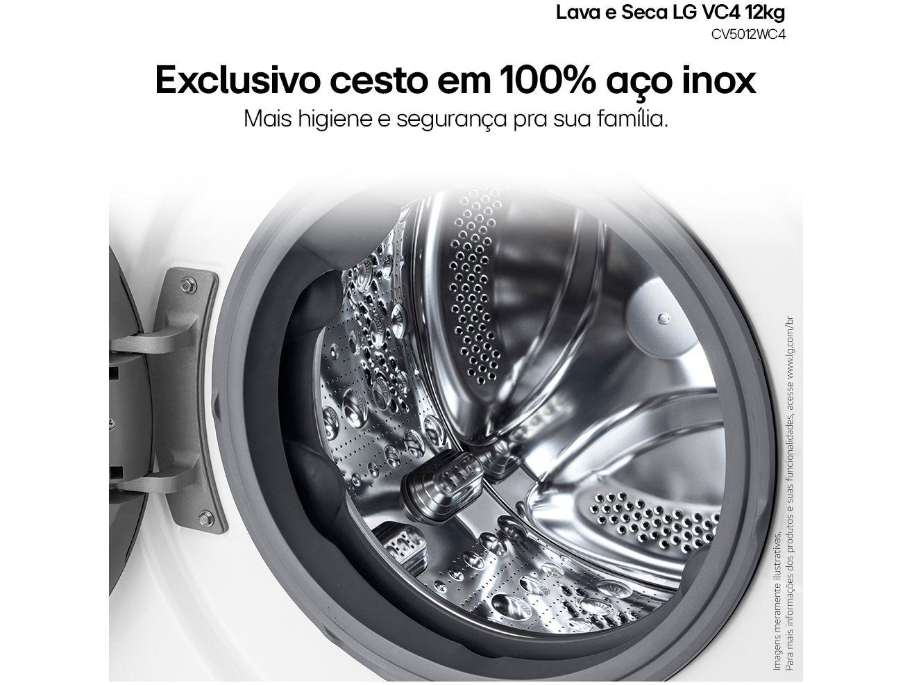 Lava e Seca LG 12kg Smart VC4 CV5012WC4 com