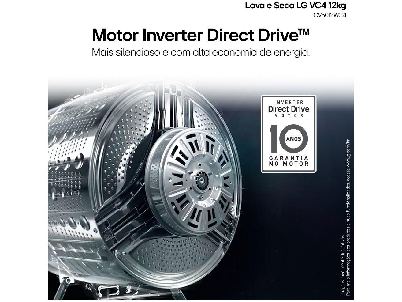 Lava e Seca LG 12kg Smart VC4 CV5012WC4 com