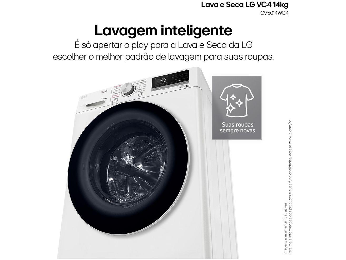 Lava e Seca LG 14kg Smart Smart VC4 CV5014WC4 com