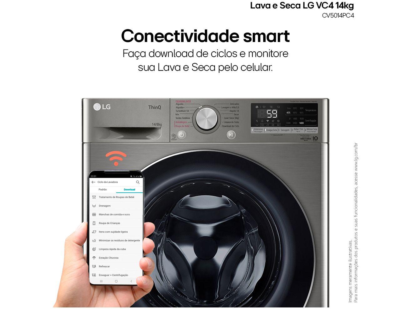 Lava e Seca LG 14kg Smart VC4 CV5014PC4 com