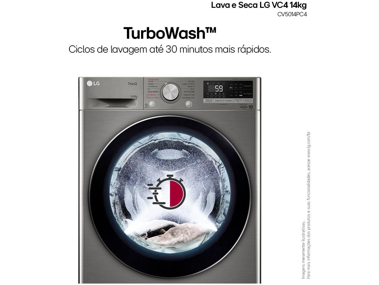 Lava e Seca LG 14kg Smart VC4 CV5014PC4 com