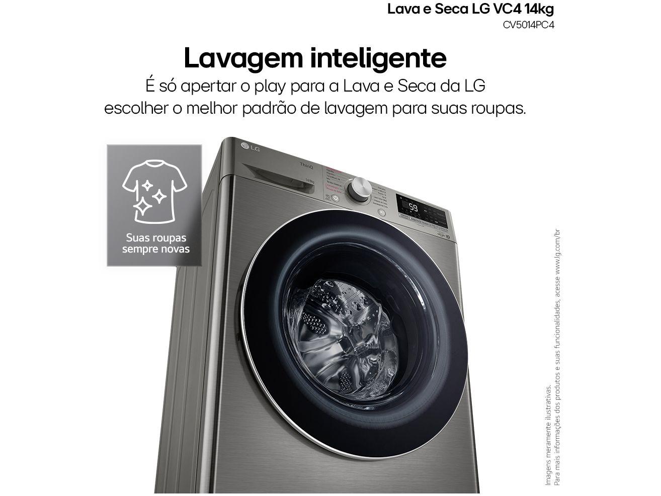 Lava e Seca LG 14kg Smart VC4 CV5014PC4 com
