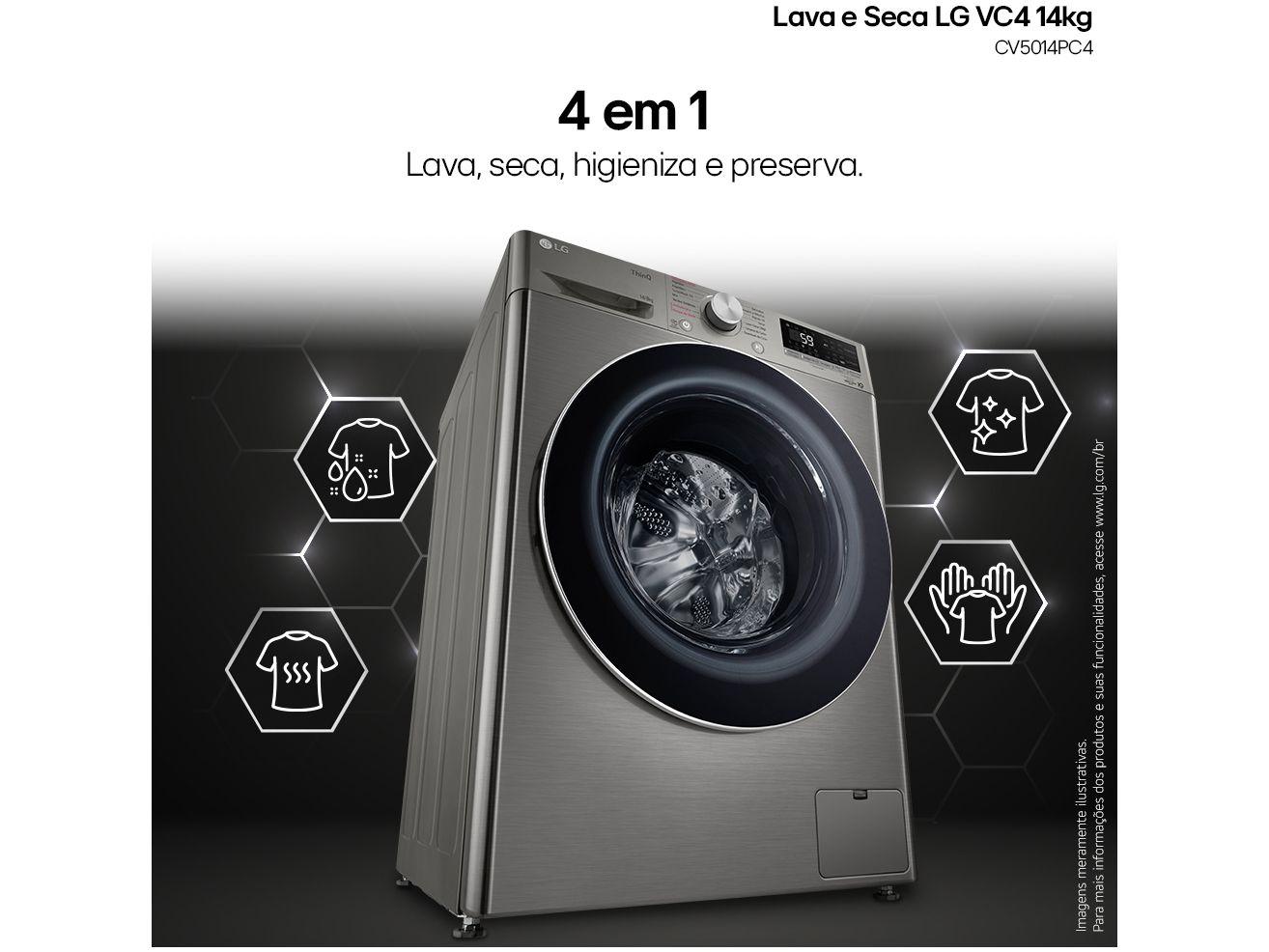 Lava e Seca LG 14kg Smart VC4 CV5014PC4 com