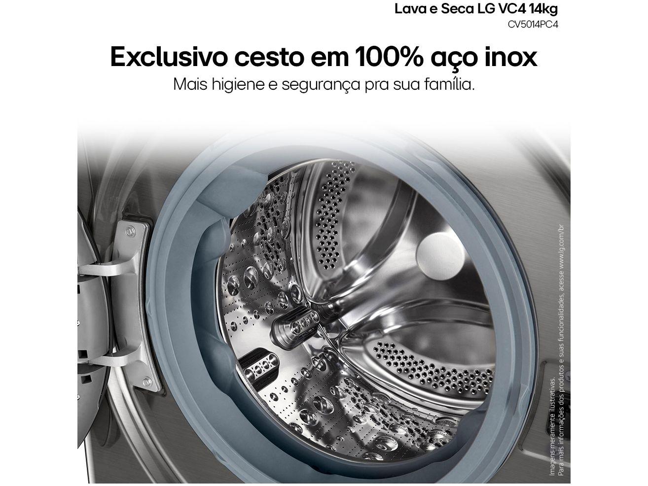 Lava e Seca LG 14kg Smart VC4 CV5014PC4 com