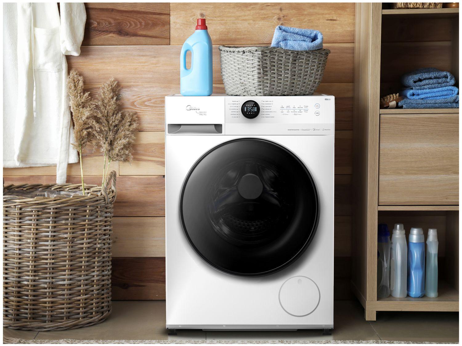Lava e Seca Midea 13kg HealthGuard Smart Inverter Água Fria e Quente Branca