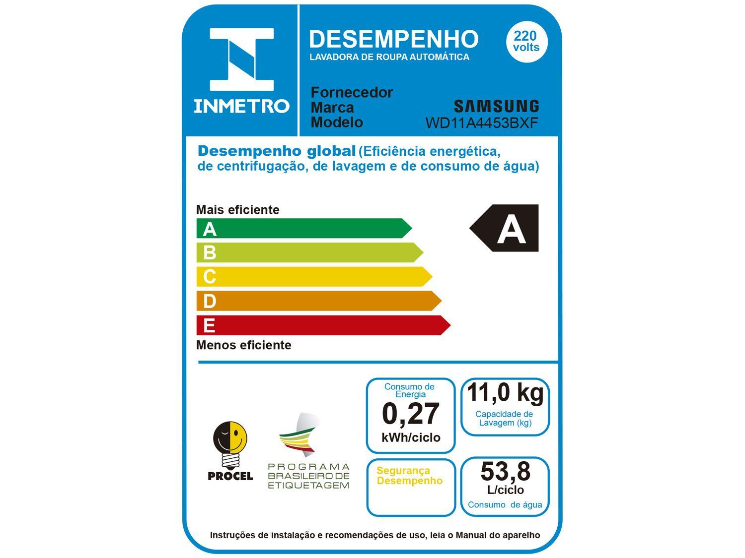 Lava e Seca Samsung 11kg Inverter
