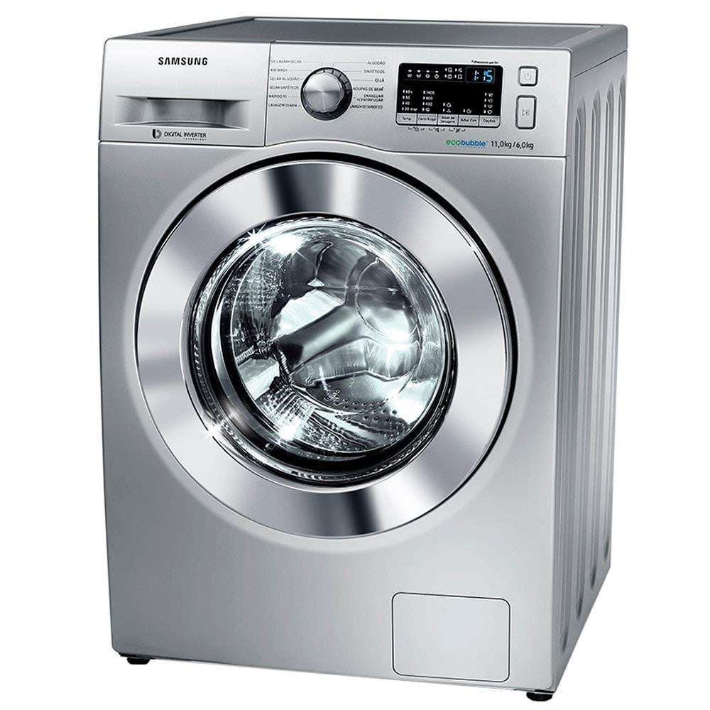 Lava e Seca Samsung 11kg WD4000 DWD11M44530S Ecobubble Prata - Máquina ...