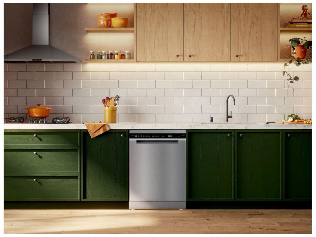 Lava-louças Brastemp de Embutir 15 Serviços BLF61AR Inox
