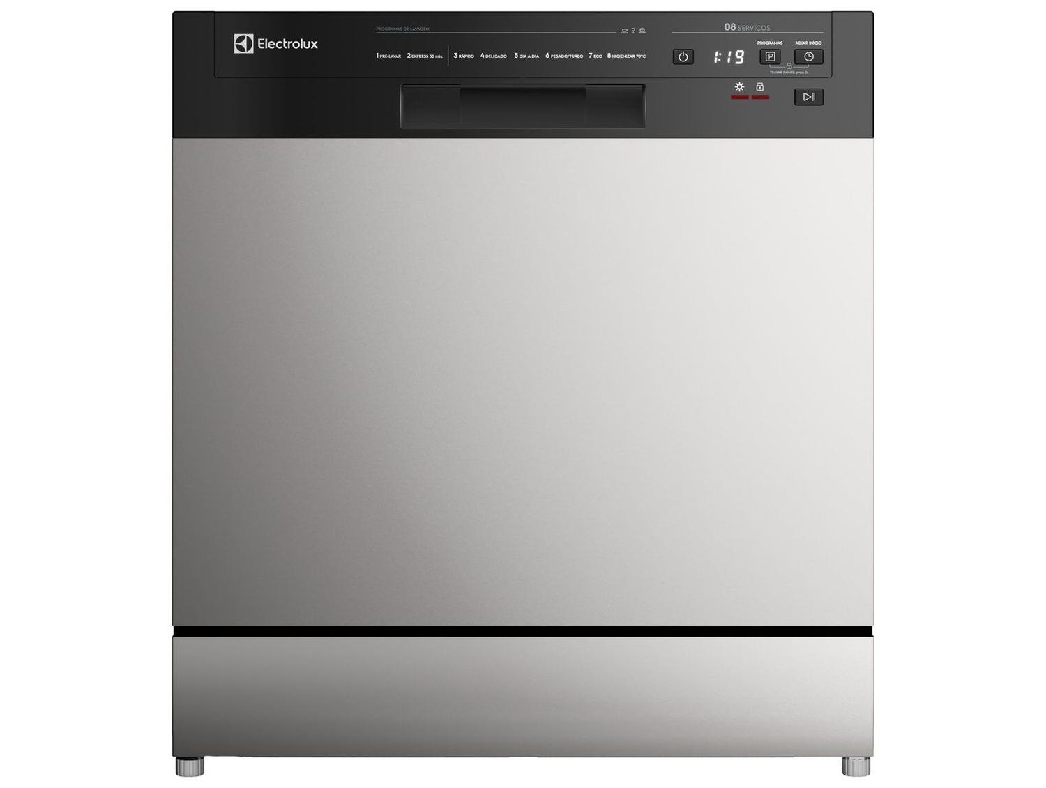 Lava-louças Electrolux 8 Serviços com Função Higienizar LS08E Inox