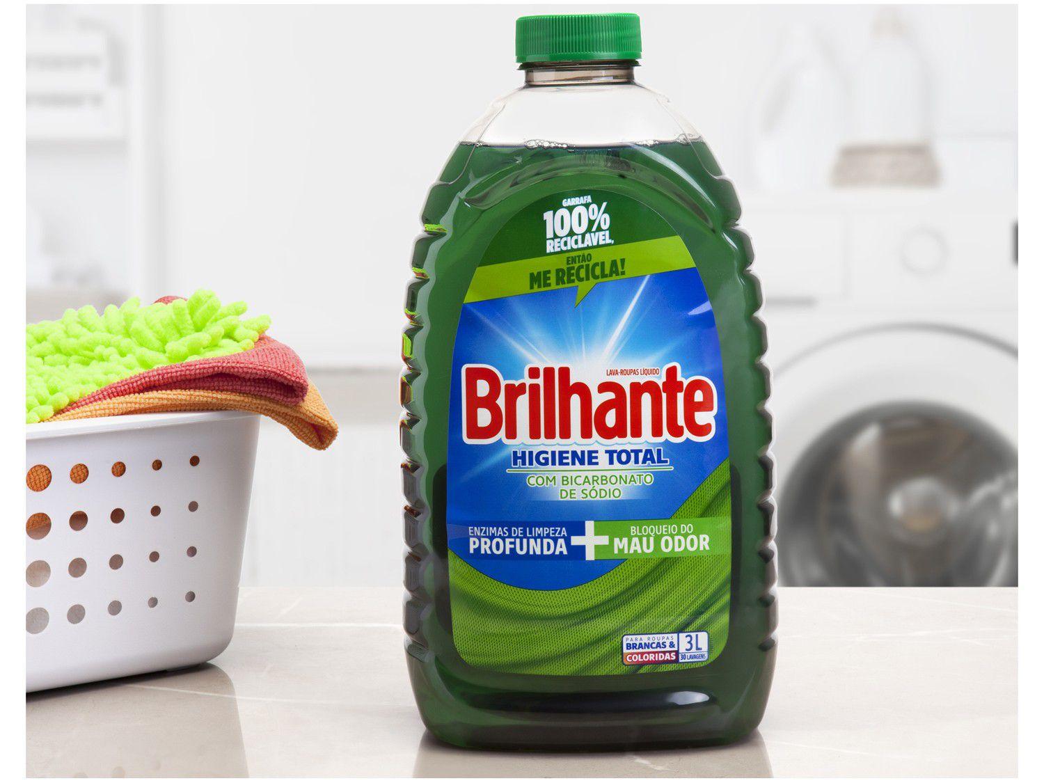 Lava Roupas Líquido Brilhante Higiene Total 3L - Sabão Líquido ...