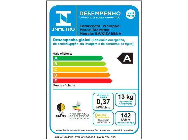Lavadora de Roupas Brastemp 13kg Cesto Inox